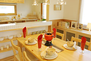 ダイニングからキッチン